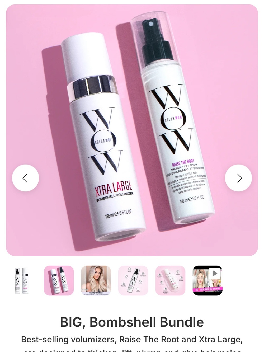 WOW Color Wow Xtra Large & Raise The Root Volumizer Bundle